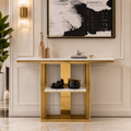 Elegant Vertical Bar Gold Metal Luxury Display Shelf Table