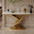 Luxury Twisted Ribbon Gold SS Console Table