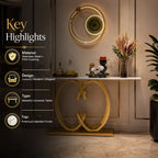 Elegant Butterfly Silhouette Gold Metal Statement Foyer Table