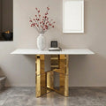 Premium Gold Stainless Steel Overlapping Cube Entryway Table