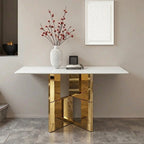 Premium Gold Stainless Steel Overlapping Cube Entryway Table