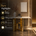 Premium Gold Stainless Steel Overlapping Cube Entryway Table