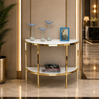 Premium Gold Stainless Steel Overlapping Cube Entryway Table (Copy)