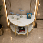 Premium Gold Stainless Steel Overlapping Cube Entryway Table (Copy)