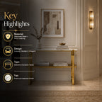 Premium Gold Stainless Steel Open-Frame Multi-Layer Entryway Table