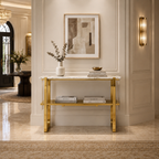 Premium Gold Stainless Steel Open-Frame Multi-Layer Entryway Table