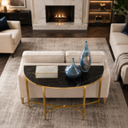 Luxury Modern Console Table | SS Metal Frame with Marble Top for Living Room