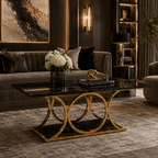 Elegant Overlapping Loop Gold Metal Luxury Coffee Table