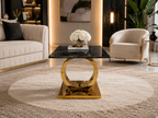 Premium Gold Stainless Steel Circular Pedestal Coffee Table