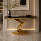 Luxury Twisted Ribbon Gold SS Console Table