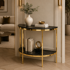 Premium Gold Stainless Steel Overlapping Cube Entryway Table (Copy)