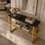 Premium Gold Stainless Steel Open-Frame Multi-Layer Entryway Table