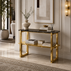 Premium Gold Stainless Steel Open-Frame Multi-Layer Entryway Table