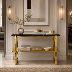 Premium Gold Stainless Steel Open-Frame Multi-Layer Entryway Table