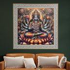 Radiance of Wealth The Goddess Laxmi Painting on Lotus for Home