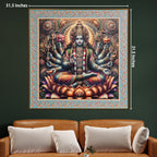 Radiance of Wealth The Goddess Laxmi Painting on Lotus for Home