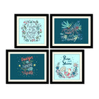 Rise and Shine Quotes Decorative Wall Hanging Frame Set of Four