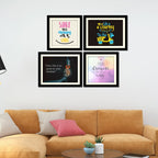 Start Your Morning Positive Quotes Four Pieces Wall Hanging Frame