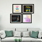 Start Your Morning Positive Quotes Four Pieces Wall Hanging Frame