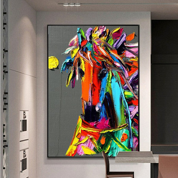 The Rainbow Horse Framed Canvas Print