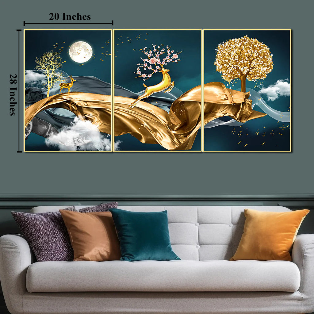Antwerp Framed Canvas Modern Art Paintings - Set of 3