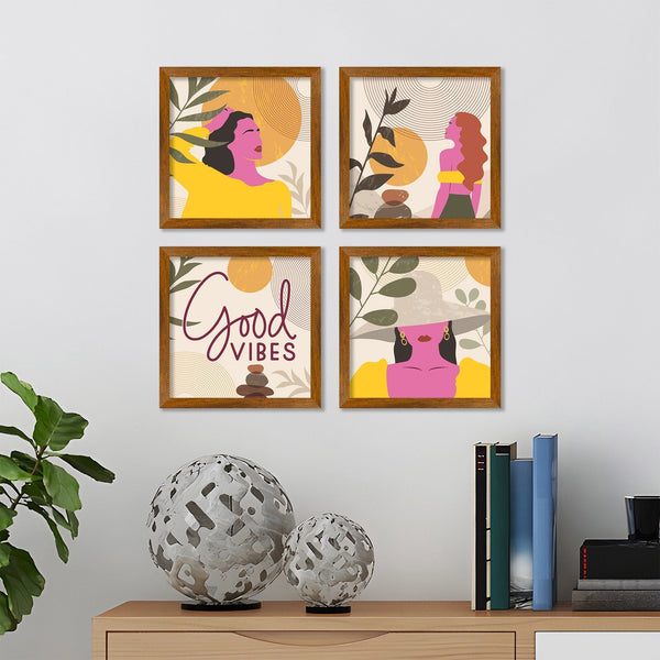 A Beautiful Girl Premium Art Wall Frame Set of Four