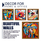 Abstract Colorful Face Art Wall Frame Set of Four