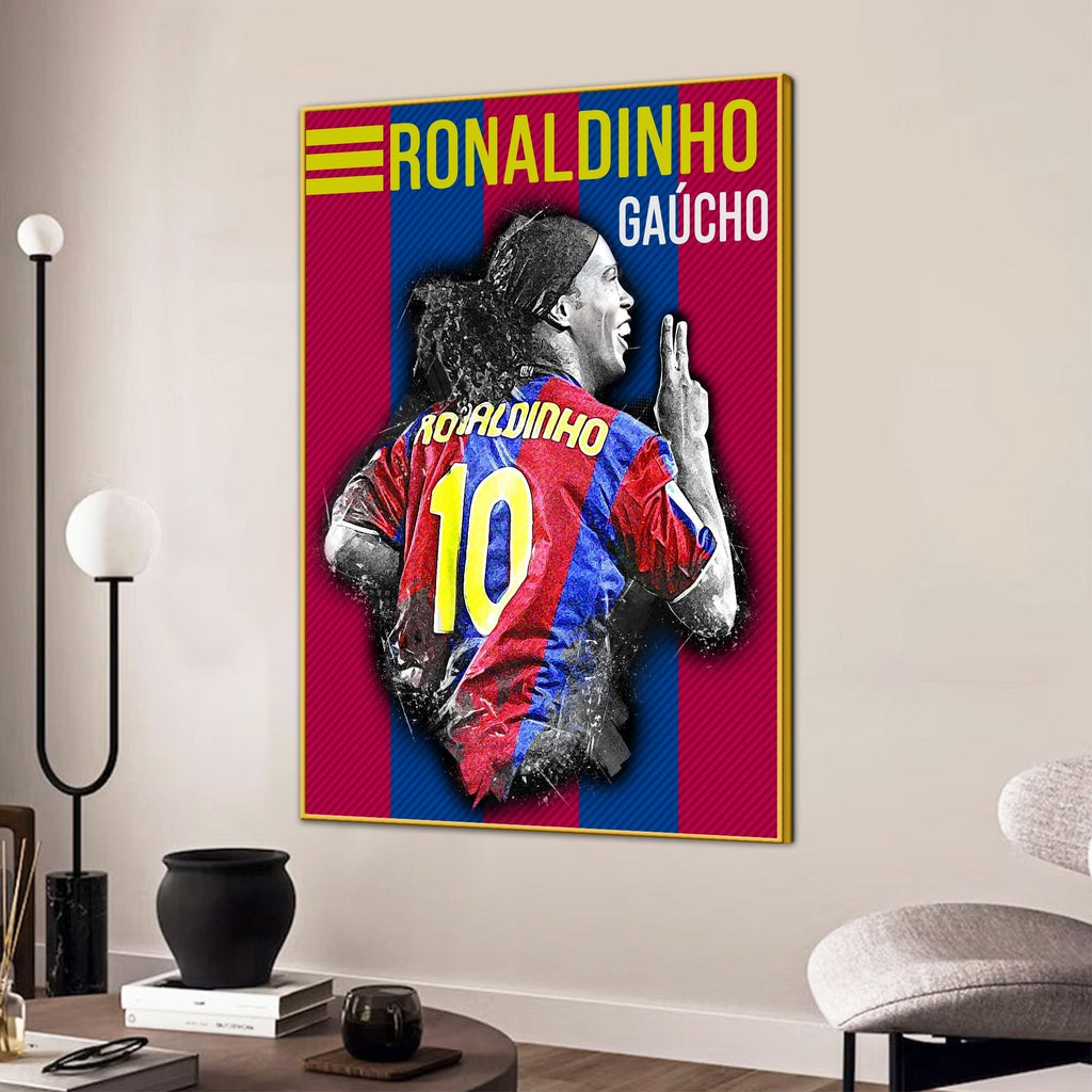 Barcelona Ronaldinho Ga√∫cho Cotton Canvas Wall Painting
