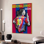Barcelona Ronaldinho Ga√∫cho Cotton Canvas Wall Painting