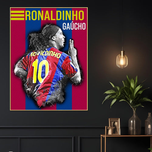 Barcelona Ronaldinho Ga√∫cho Cotton Canvas Wall Painting