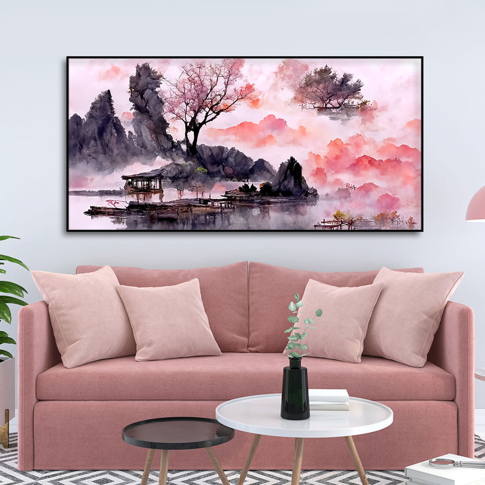 Watercolor Lake Painting