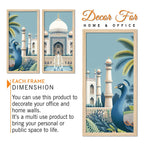 Beautiful View of Taj Mahal Classic Art Wooden Wall Frame Set of Three