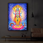 Sri Maha Vishnu Modern Luxury Backlight Vertical Wall Art