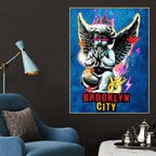 Brooklyn Guardian Angel Pop Art Cotton Canvas Wall Painting