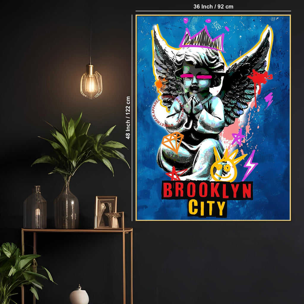 Brooklyn Guardian Angel Pop Art Cotton Canvas Wall Painting