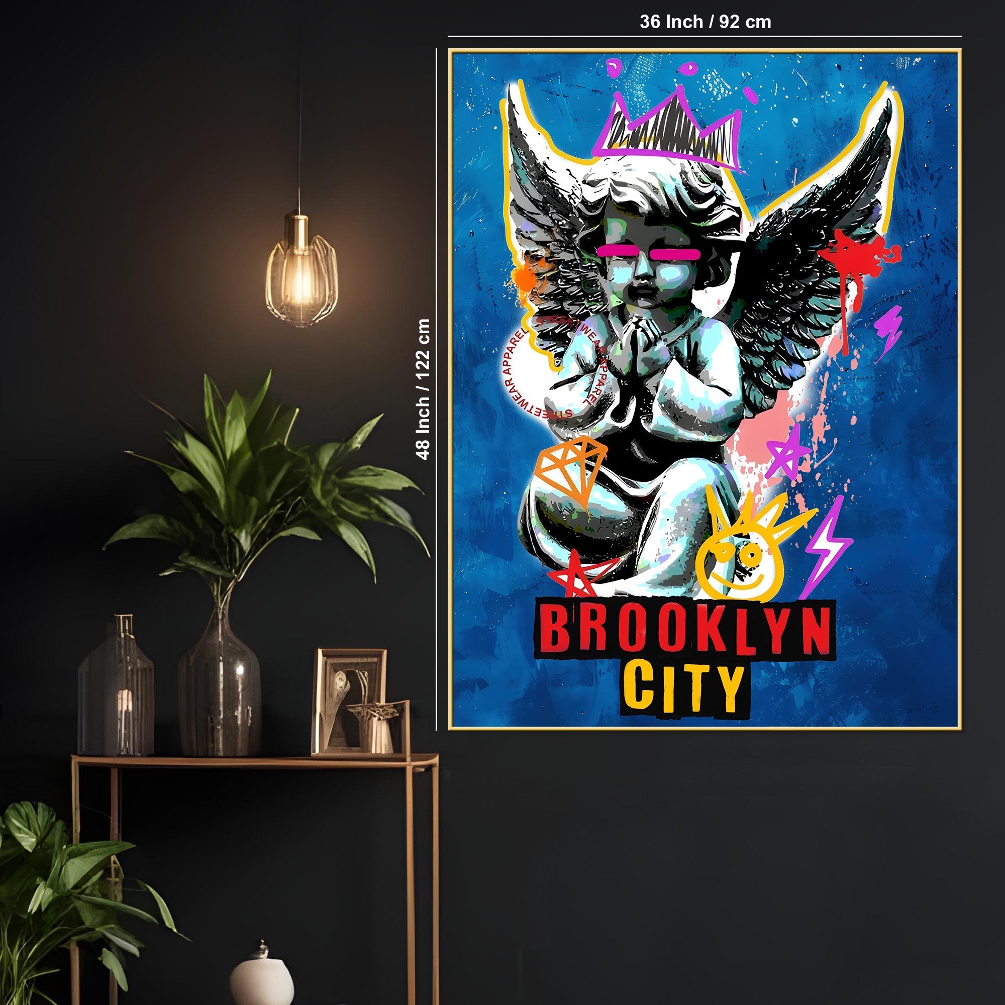 Brooklyn Guardian Angel Pop Art Cotton Canvas Wall Painting