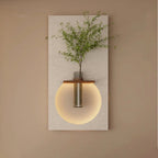 Classic Harmony Circular Glow LED Light Wall Panel with Planter for Home & Office Spaces