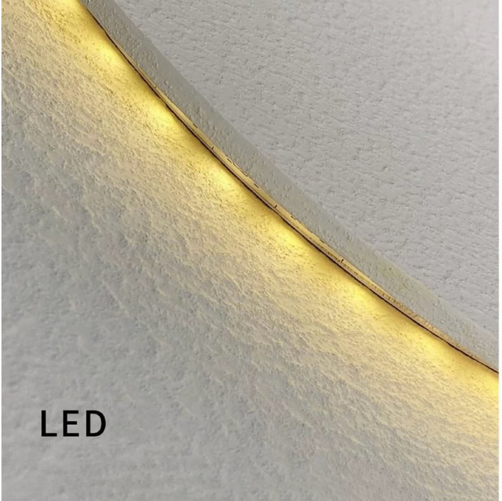 Contemporary Grace Circular Glow LED Light Wall Panel with Planter for Home & Office Spaces