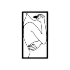 Beautiful Girl Line Art Frame Metal Wall Art Decor