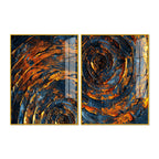 Abstract Background Geometric Art Pattern Acrylic Floating Wall Painting Set Of 2