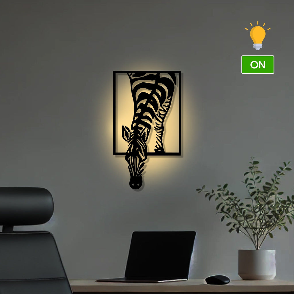 Abstract Design Zebra Metal Art Animal Wall Decor