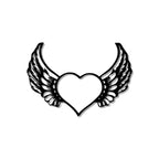 Beautiful Angel Heart Design Metal Wall Art Decor