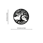 Beautiful Tree Roots Design Circle Metal Artwork Wall Decor