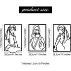 Beautiful Women Silhouette Line Metal Art Frames Wall Decor