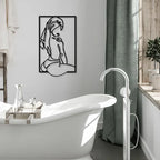 Beautiful Women Silhouette Line Metal Art Frames Wall Decor