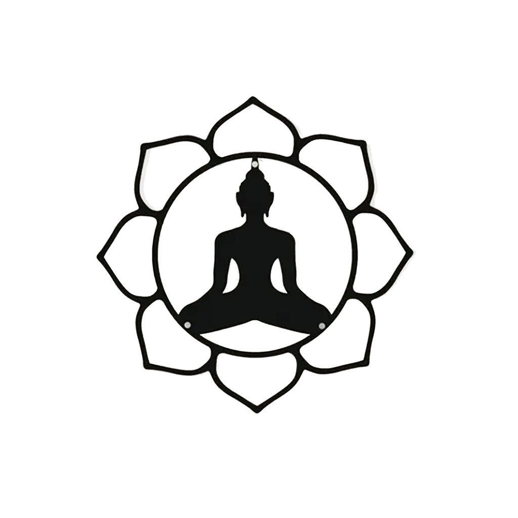 Buddha Calm & Peaceful Statue Metal Art Wall Decor