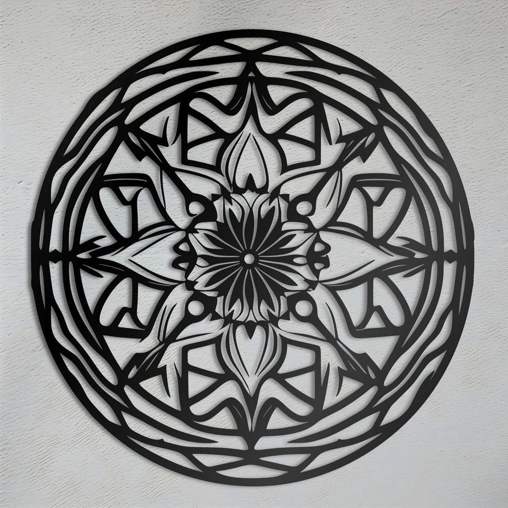 Circular Stripes Mandala Pattern Metal Art Wall Decor
