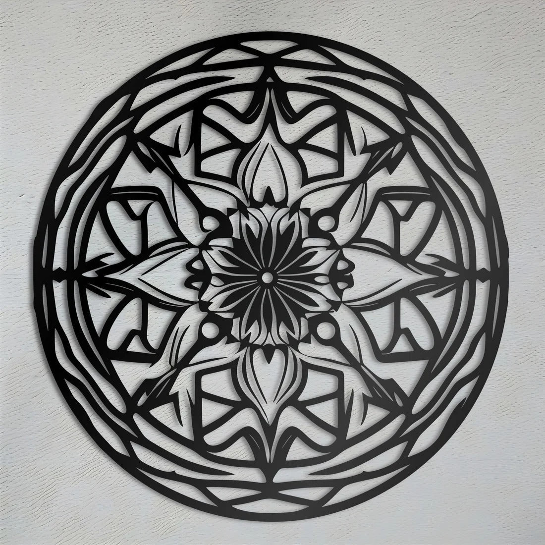 Circular Stripes Mandala Pattern Metal Art Wall Decor
