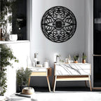 Circular Stripes Mandala Pattern Metal Art Wall Decor