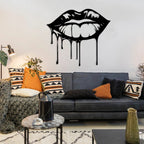 Dripping Lips Design Shade Metal Art Wall Decor